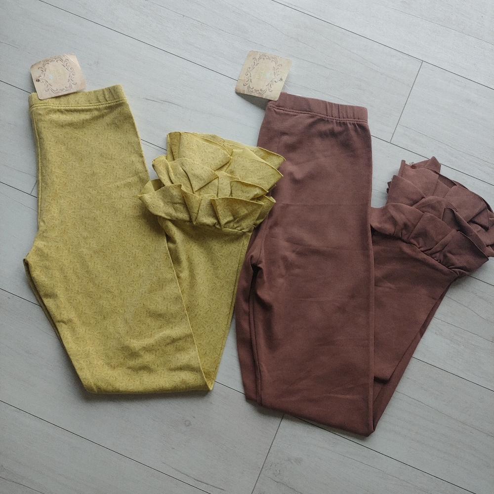 Swanky Baby Vintage NEW girls Triple Ruffle Leggings